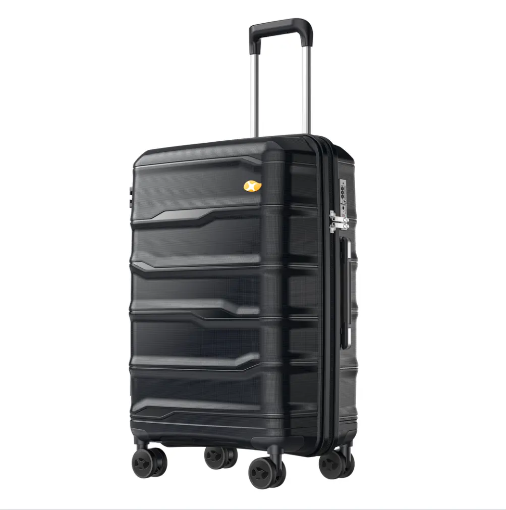 MGOB क्लासिक शैली पीसी हार्ड खोल यात्रा बैग सामान ट्रॉली सेट अतिरिक्त बड़े बच्चे की सीट के साथ सूटकेस सामान पर ले जाने के लिए