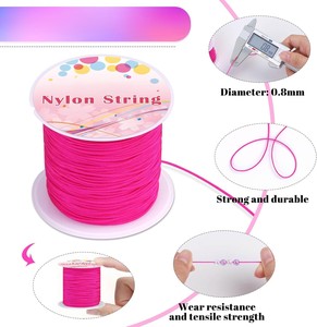 Corda in Nylon da 0,8 mm per <span class=keywords><strong>Macramè</strong></span>, <span class=keywords><strong>Filo</strong></span> per Annodatura Cinese e Perline, per Braccialetti, Collane, Borse, Ciondoli, Campanelli a Vento e Creazione di Gioielli - Product Image 2