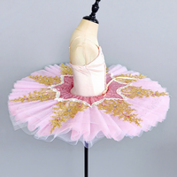Tutu de ballet professionnel pour filles, bleu et rose, style platine, robe de ballerine pour fête, costume de danse pour enfants 100% polyester