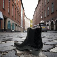 Bottines Chelsea en cuir véritable pour homme, talon de 6 cm, bout pointu, style européen