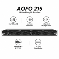 Égaliseur graphique professionnel AOFO 215 1U double 15 bandes, processeur audio stéréo EQ, tension universelle, son actif pour scène et KTV