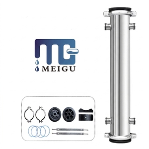 ตัวเรือนเมมเบรน RO แบบไร้รอยต่อ Meigu 4040 SS304 พร้อมข้อต่อ <span class=keywords><strong>Victaulic</strong></span> แบบเปิดเร็ว ป้องกันการกัดกร่อน สำหรับการบำบัดน้ำกร่อย - Product Image 1