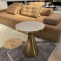Table basse élégante et moderne, petite, ronde, imperméable, en fer, pour salon, meubles de maison, modèle Wanfeng 6608