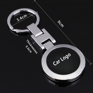 Porte-clés en métal personnalisé avec logo de <span class=keywords><strong>voiture</strong></span>, double face, boucle en H, logo de marque automobile, porte-clés, chaîne, pendentif - Product Image 2