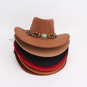Nuevo Sombrero Vaquero con Emblema Vintage y Cuentas, Estilo Occidental, Ala Ancha, Elegante, para Viajes al Aire Libre, Fiestas, Negocios, Casual, Unisex, Cuatro Estaciones - Product Image 4