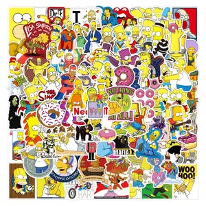 100 шт. «Симпсоны» для всей семьи, с рисованным аниме, в американском Граффити стикер для катания на скейтборде чемодан для ноутбука забавные декоративные наклейки