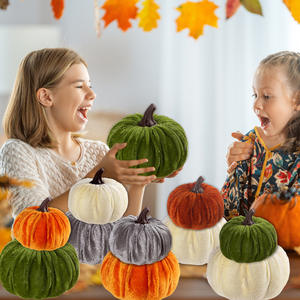 Venta al por mayor de calabazas artificiales mixtas para otoño boda Acción de Gracias Halloween-para decoración de chimenea decoraciones de fiesta - Product Image 4