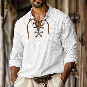 <span class=keywords><strong>Camicia</strong></span> da uomo alla moda Casual taglie forti in <span class=keywords><strong>lino</strong></span> con scollo a V nuova collezione transfrontaliera estiva - Product Image 1