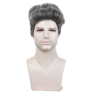 <span class=keywords><strong>Perruque</strong></span> Courte Gris Argenté Synthétique d'Usine Aishili, Aspect Naturel, pour Hommes, Idéale Cosplay et <span class=keywords><strong>Halloween</strong></span> - Product Image 1