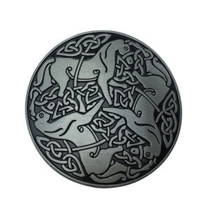圆形锌合金皮带五金配件3D凯尔特结马形皮带扣 - Product Image 1