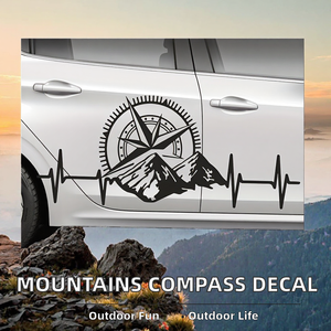 Pegatina de Vinilo para Coche con Diseño de Brújula de Montaña, Decoración para Ventana Lateral de Vehículo, Camioneta o Pickup - Product Image 2