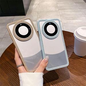 Funda para teléfono Huawei Mate 70 Pro, color caramelo, con diamantes de imitación, diseño transparente con ranuras, cobertura total, a prueba de golpes. - Product Image 2