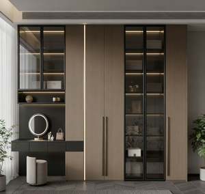 Luxury Walk in Closet Custom Wood Wardrobe with LED Lighting Large Storage Capacity for High-End Home - Product Image 4