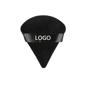 Houppette Cosmétique Triangulaire Réutilisable à Logo Personnalisé, Houppette Douce pour Poudre de Maquillage avec Emballage Personnalisé en Boîte - Product Image 1