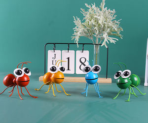 ของตกแต่งผนังศิลปะรูปแมลงโลหะสไตล์วินเทจ,มดเต่าทองสีแดงสำหรับ<span class=keywords><strong>ต้นไม้</strong></span>ระเบียงลานบ้านหรือสวนรูปปั้นแขวนประดับงานฝีมือ - Product Image 3