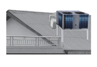 Pompe à chaleur anti-corrosion Midea 98 kW 30 tonnes pour toiture, climatiseur R410A en acier G90 pour usines industrielles