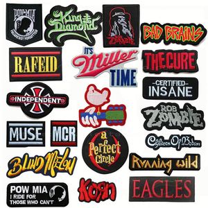 Custom Logo Patches for <b>Hat</b> Garment High Density Embroidery Iron Music Rock <b>Band</b> Woven Polyester Heart Flower Shape - Product Image 6