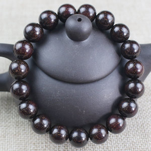 Zambian Blood Sandalwood <b>Bracelet</b> 10mm 17 Beads Black Oil High Density Ethnic Style Unisex Jewelry Gift - Product Image 1
