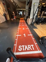 Roter Gym-Schlitten Sportrasen Teppich Bodenbelag