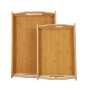 Bandeja de servir rectangular de bambú con asa para uso doméstico y en restaurantes - Product Image 5
