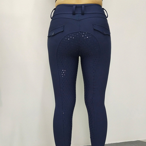 Nuevos pantalones de equitación de silicona azul marino RTS para mujer, leggings de equitación, pantalones de montar con bolsillo - Product Image 3