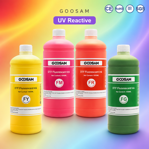 Encre fluorescente DTF réactive aux UV 1000 ml à base d'eau pour impression numérique directe sur film par transfert thermique pour T-shirts – Vente en gros - Product Image 1