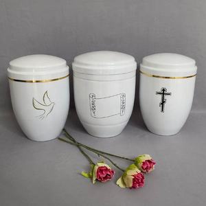 Urnas de Metal de aluminio decoradas con <span class=keywords><strong>Cruz</strong></span>, urna <span class=keywords><strong>funeraria</strong></span> para almacenamiento de cenizas, cremación de cenizas humanas - Product Image 4