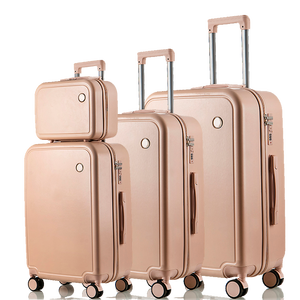 4-Piece Luxury Carry-On Luggage Set Two Hardside <b>Suitcases</b> Multi-directional Spinner Wheels Aluminum Polyester Cartoon - Product Image 2