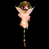 DAMAI bricolage lumière LED boules de fleurs transparentes ballon lumineux Rose Bouquet pour noël Halloween anniversaire décoration de mariage