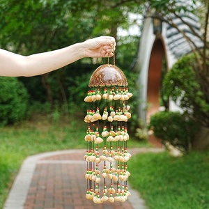 Campana de Viento de Cáscara de Coco en Oferta, Campana de Meditación y Yoga, Adorno Colgante para Exteriores, Instrumentos de Sanación - Product Image 3
