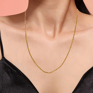 Collar Plano en Forma de O para Mujer, 2mm 45.5cm, Chapado en Oro, Acero Inoxidable, Cadena de Clavícula Delgada para Uso Diario - Product Image 1