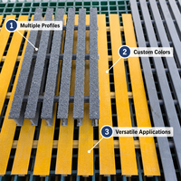 Plateforme modulaire de maintenance industrielle à longue portée renforcée en fibre de polyester, plancher de passerelle en fibre de verre pultrudée, découpe de grilles en PRV