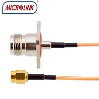 Câble coaxial RG316 pour station de base LORA, pont de routage industriel, avec connecteur femelle N-Type à bride carrée 4 trous et connecteur mâle SMA, pigtail RF en PTFE