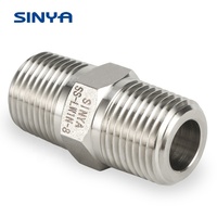 Raccord de tuyau en acier inoxydable 1/4, 2 m, 304 "BSPT, mamelon mâle, connecteur de Tube, mamelon hexagonal, 1/8