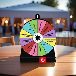 Rueda de premios giratoria de colores borrable a color, Ruleta de la Fortuna Editable, Juego de beber para adultos, para aulas y supermercados - Product Image 1