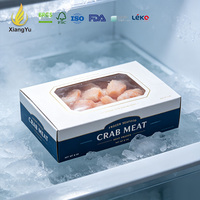 Boîte d'emballage portable personnalisée Xiangyu pour viande de crabe, en carton blanc, avec fenêtre transparente haute clarté pour fruits de mer
