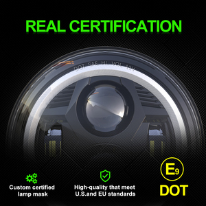 Faro redondo Led para motocicleta, luz de giro de Ojos de Ángel DRL, Halo, RGB, 50W, 7 ", aprobado por Dot, E9, para coches y Jeep - Product Image 4