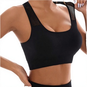 Sujetador deportivo de yoga y fitness de alta calidad para mujer, con logo frontal, de alto soporte, transpirable, de dos tirantes, para adultos. - Product Image 2