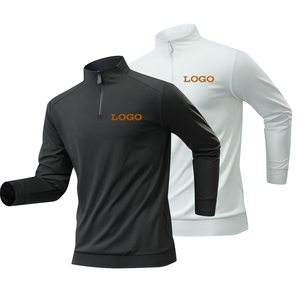 เสื้อออกกำลังกายแขนยาวรัดรูปสำหรับผู้ชายเสื้อออกกำลังกายแขนยาวเข้ารูป1/4สำหรับใส่วิ่งออกกำลังกายกลางแจ้งปรับแต่งได้ - Product Image 3