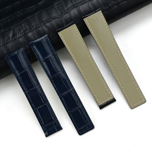 Correa de Reloj de Cuero Genuino con Cierre Plegable Universal para <span class=keywords><strong>Tag</strong></span> <span class=keywords><strong>Heuer</strong></span> de 20 mm y 22 mm, Correa de Cuero con Dijes de Lujo - Product Image 5