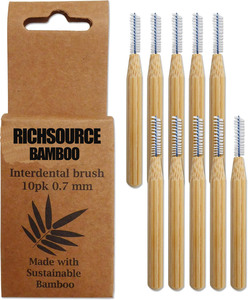 Spazzola interdentale in bambù naturale Anti-scivolo Design facile da usare DuPont Nylon resistente all'usura per adulti filo in acciaio inossidabile - Product Image 1