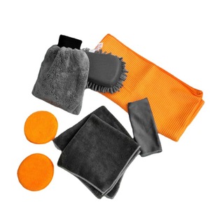 Car Wash <b>Tool</b> <b>Kit</b> 9 Piece Orange Grey Set With Mesh Storage <b>Bag</b> For Household Use - Product Image 2