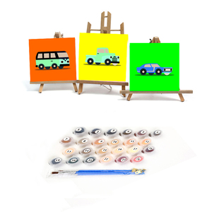 Pintura por Números para Niños, Dibujos Animados de Autos, Pintura por Números, Pintura Infantil Pintada a Mano, 20x20cm, Obra de Arte, Regalo con Kits de Marco, Arte - Product Image 1