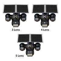 Caméra de sécurité extérieure solaire VESAFE à 3 objectifs grand angle, sans fil, PTZ, IP65, audio bidirectionnel, vision nocturne, stockage sur le cloud, application OKAMPRO