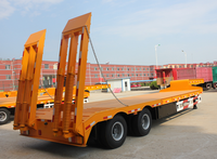 Semi-remorque surbaissée AOTONG à 3 essieux, chargement frontal, 40 tonnes, col de cygne détachable, en acier, suspension pneumatique robuste à poutres en I, 4 mm à carreaux