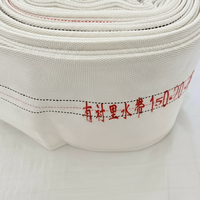 Tuyau d'incendie en PU 65 mm 20 m blanc, rouleau de tuyau d'incendie avec revêtement ignifuge, thermosoudé, capacité de charge 10-50 kN