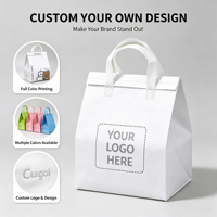 Sac isotherme personnalisé en non-tissé avec doublure en aluminium pour la livraison de café, sac à emporter isolé pour boissons chaudes et froides