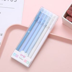 Stylos gel signature X615-1 Morandi 0,5 mm bleu or rose rouge, lot de 6, plastique noir neutre, pour étudiants, fournitures de bureau - Product Image 3
