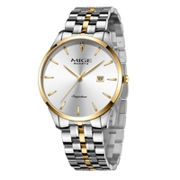 Reloj de Hombre de Acero Inoxidable de 40 mm, Estilo Simple y Moderno, Movimiento Miyota, Minimalista, de Cuarzo, para Negocios, Venta al por Mayor