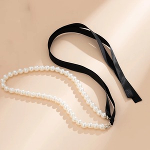 Женское Длинное колье с черной лентой - Product Image 3